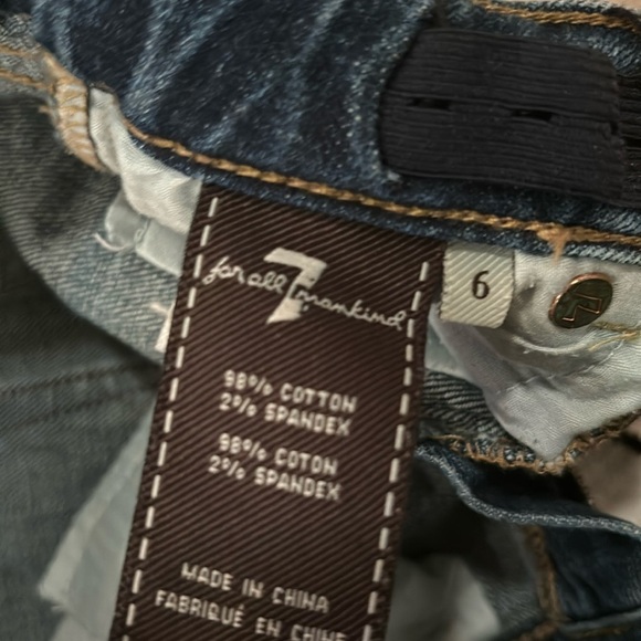 For All 7 Mankind Girls Blue Jean Shorts Size 6 - Picture 4 of 5